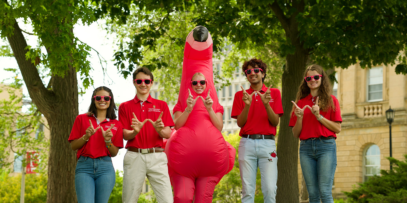 Students pose for a picture